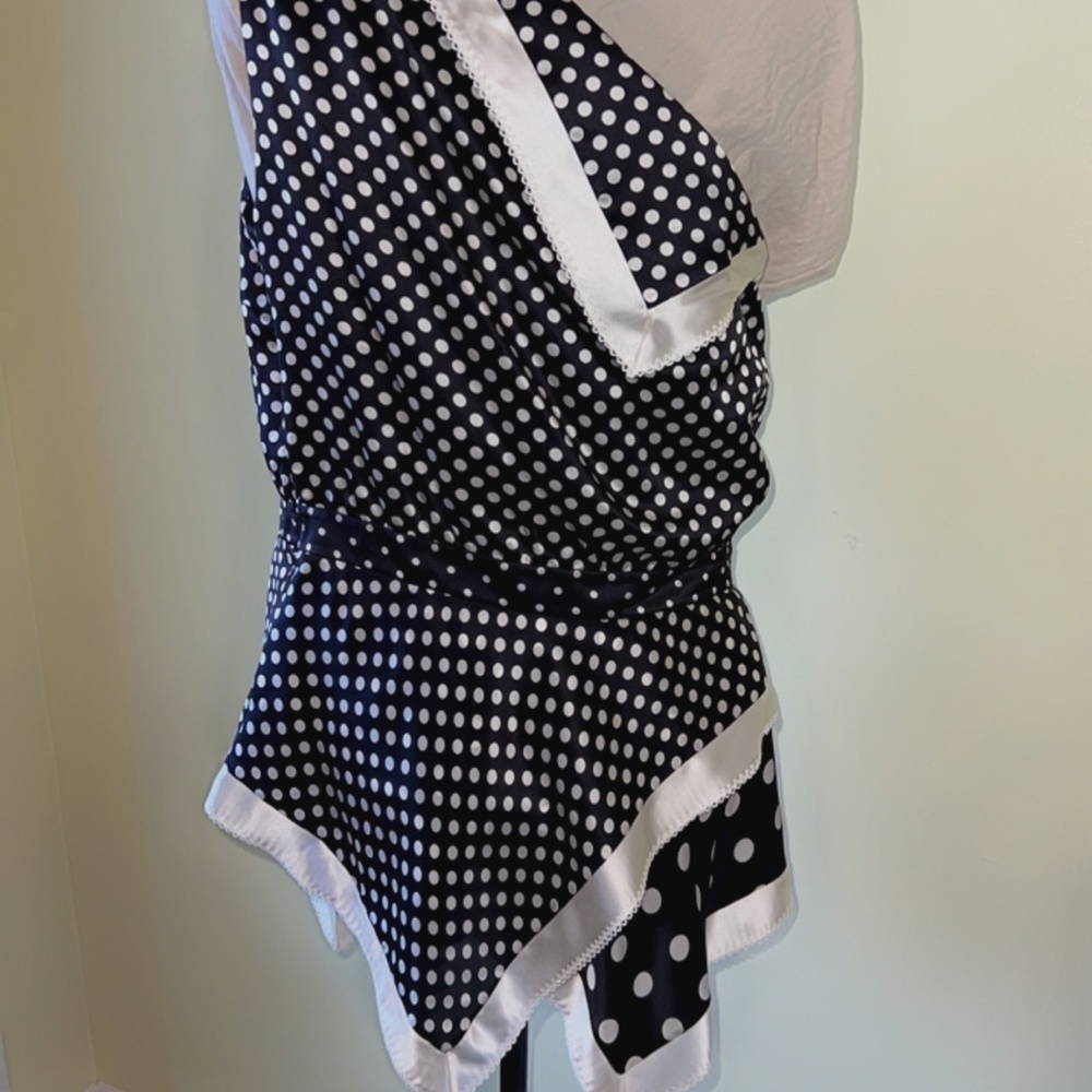 Altuzarra Black and White One-Shoulder Polka Dot Blouse - Picture 4 of 6